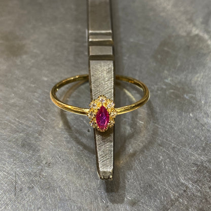 Bague Marguerite - Or Jaune 750 Rubis & Diamants