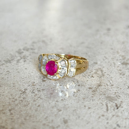 Bague Entourage - Or Jaune 750 Rubis & Diamants