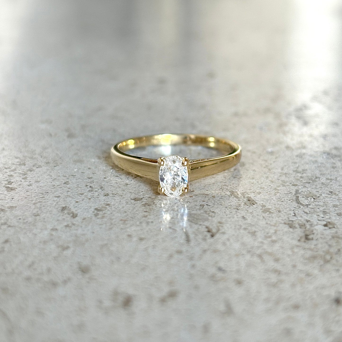 Bague Solitaire - Or Jaune 750 & Diamant