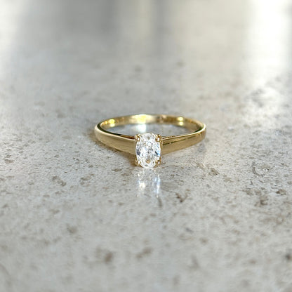 Bague Solitaire - Or Jaune 750 & Diamant