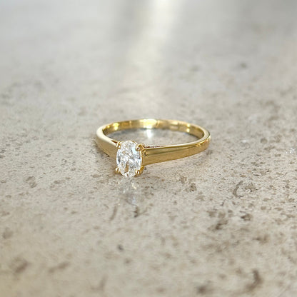 Bague Solitaire - Or Jaune 750 & Diamant