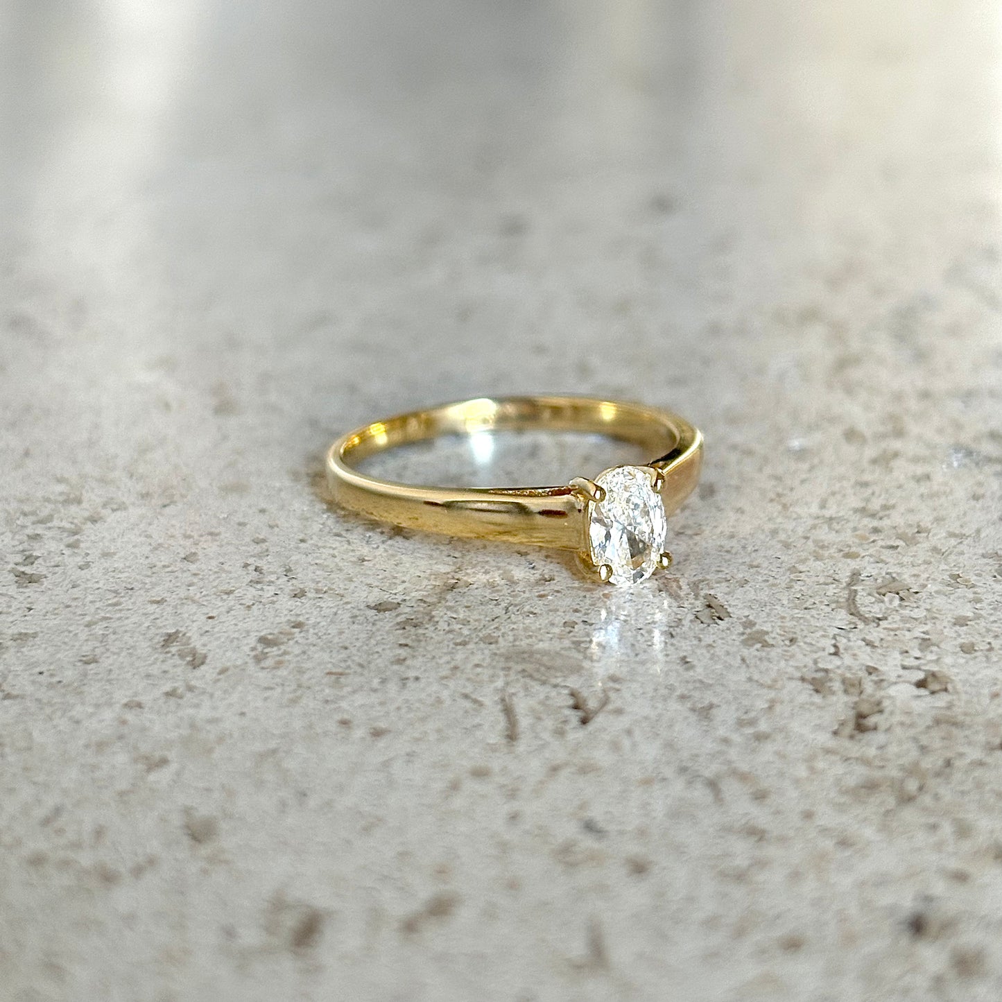 Bague Solitaire - Or Jaune 750 & Diamant