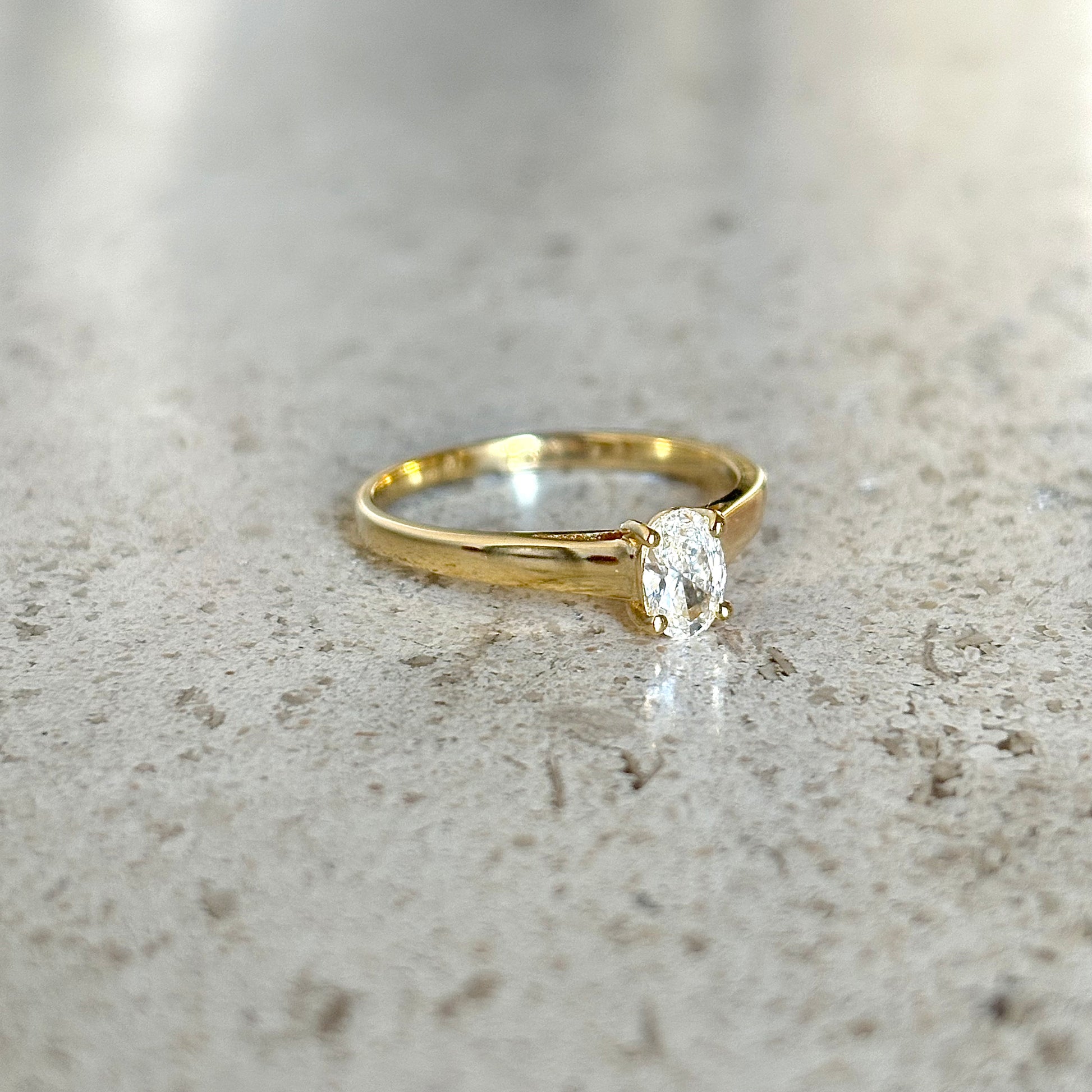 Bague Solitaire - Or Jaune 750 & Diamant