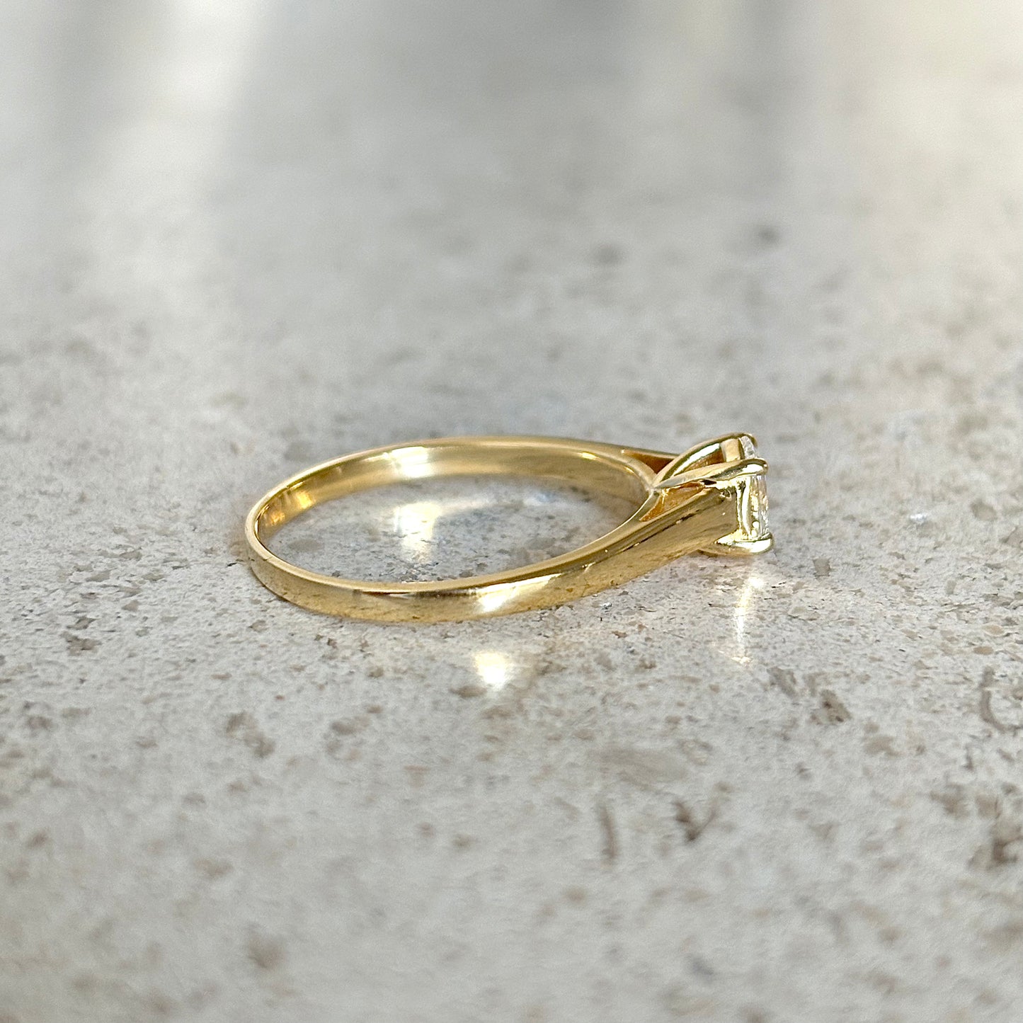 Bague Solitaire - Or Jaune 750 & Diamant