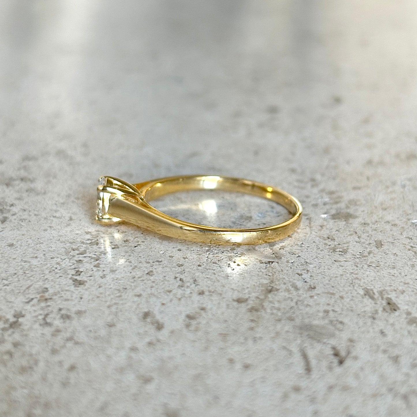 Bague Solitaire - Or Jaune 750 & Diamant