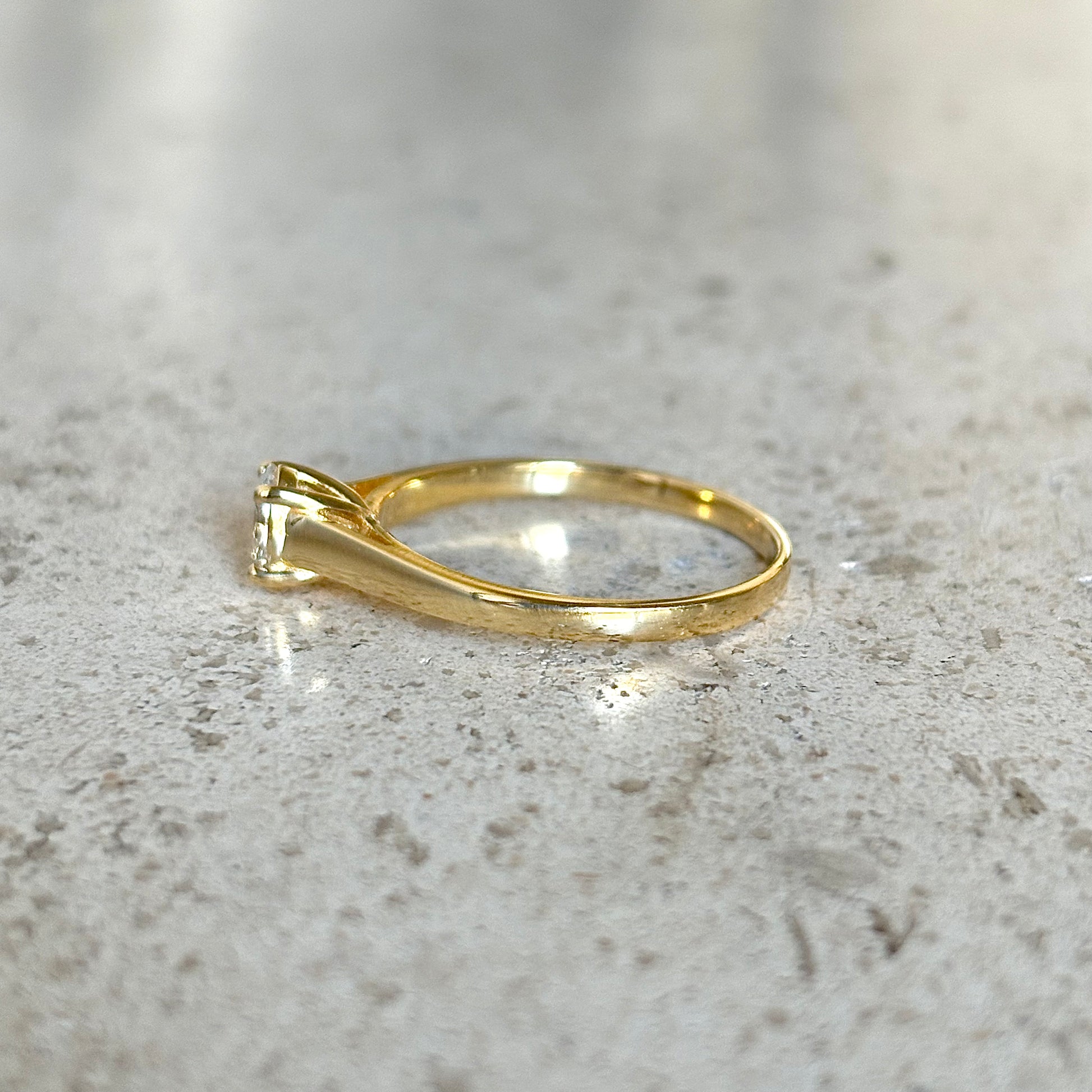Bague Solitaire - Or Jaune 750 & Diamant