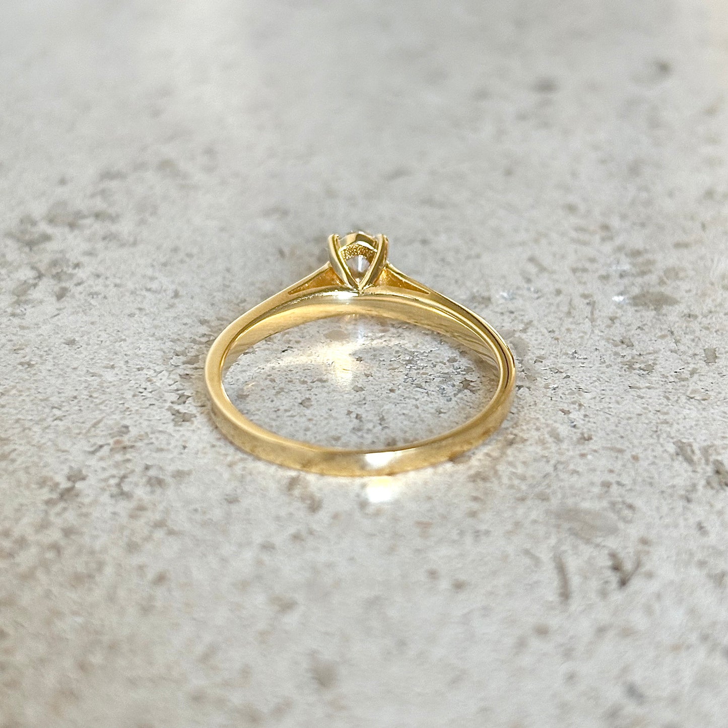 Bague Solitaire - Or Jaune 750 & Diamant
