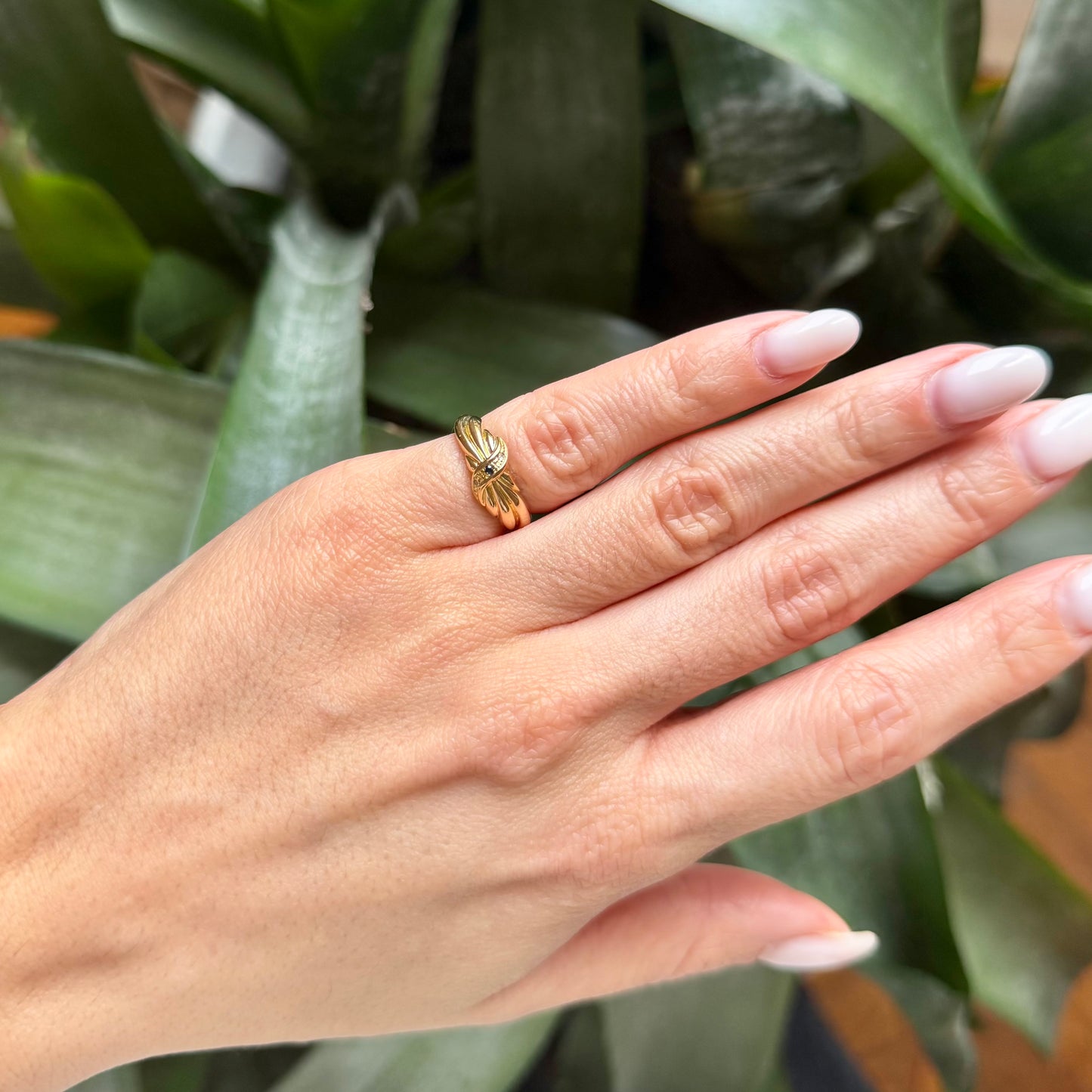 Bague Jonc - Or Jaune 750/1000 Saphir & Diamants