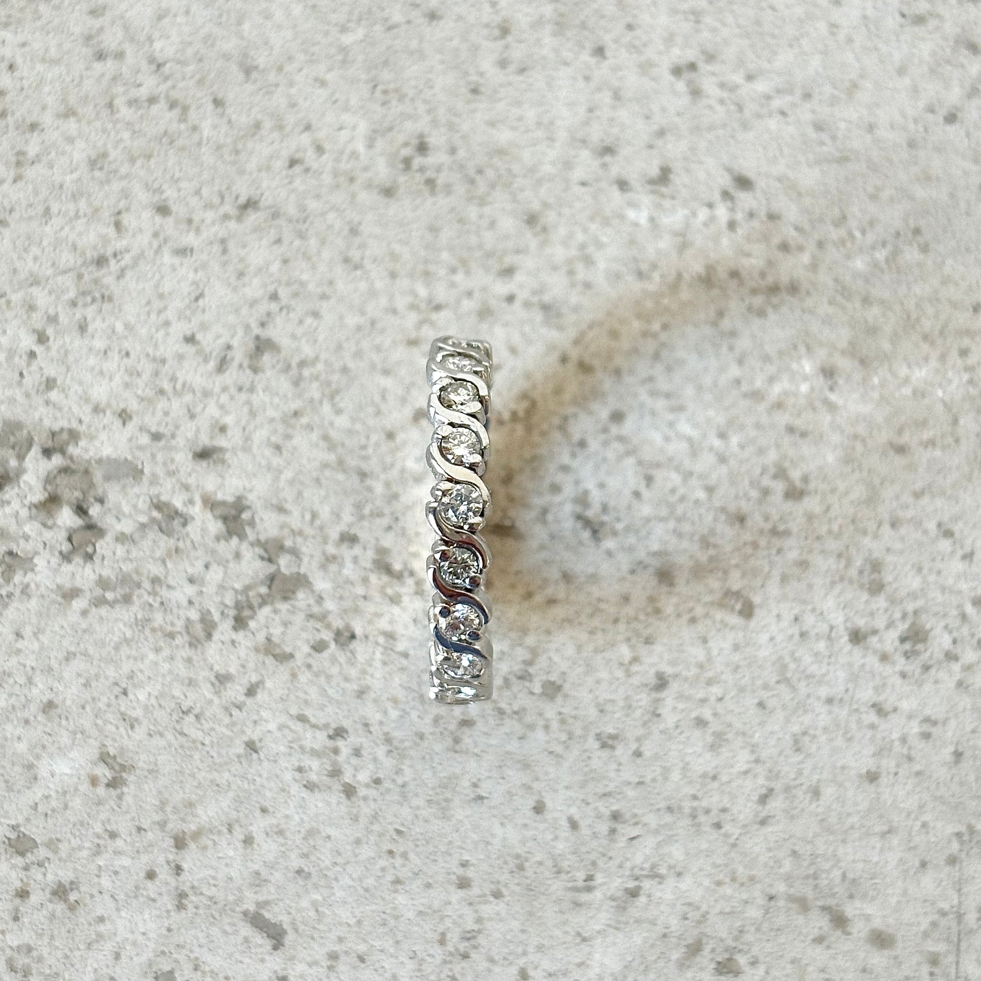 Bague Alliance Tour Complet - Or Blanc 750 & Diamants