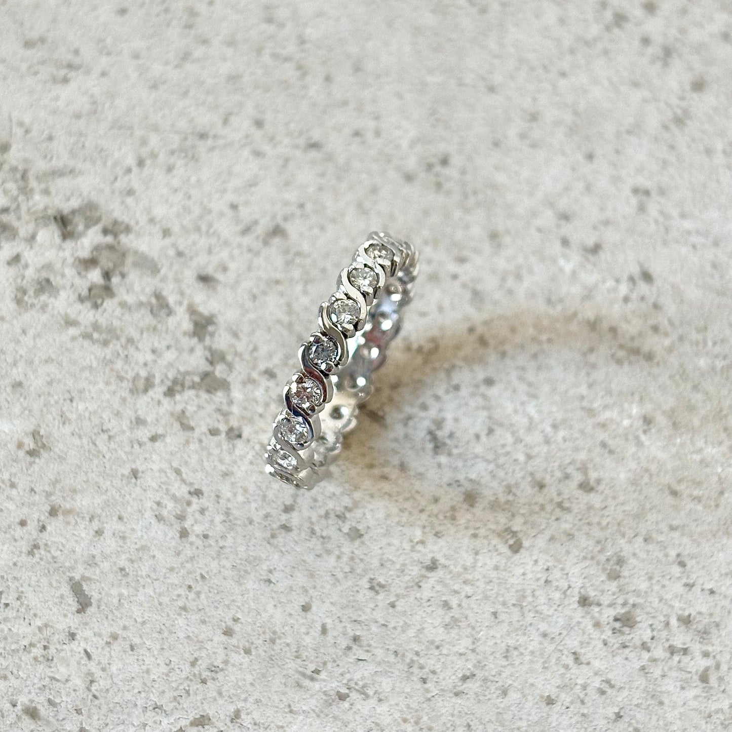 Bague Alliance Tour Complet - Or Blanc 750 & Diamants