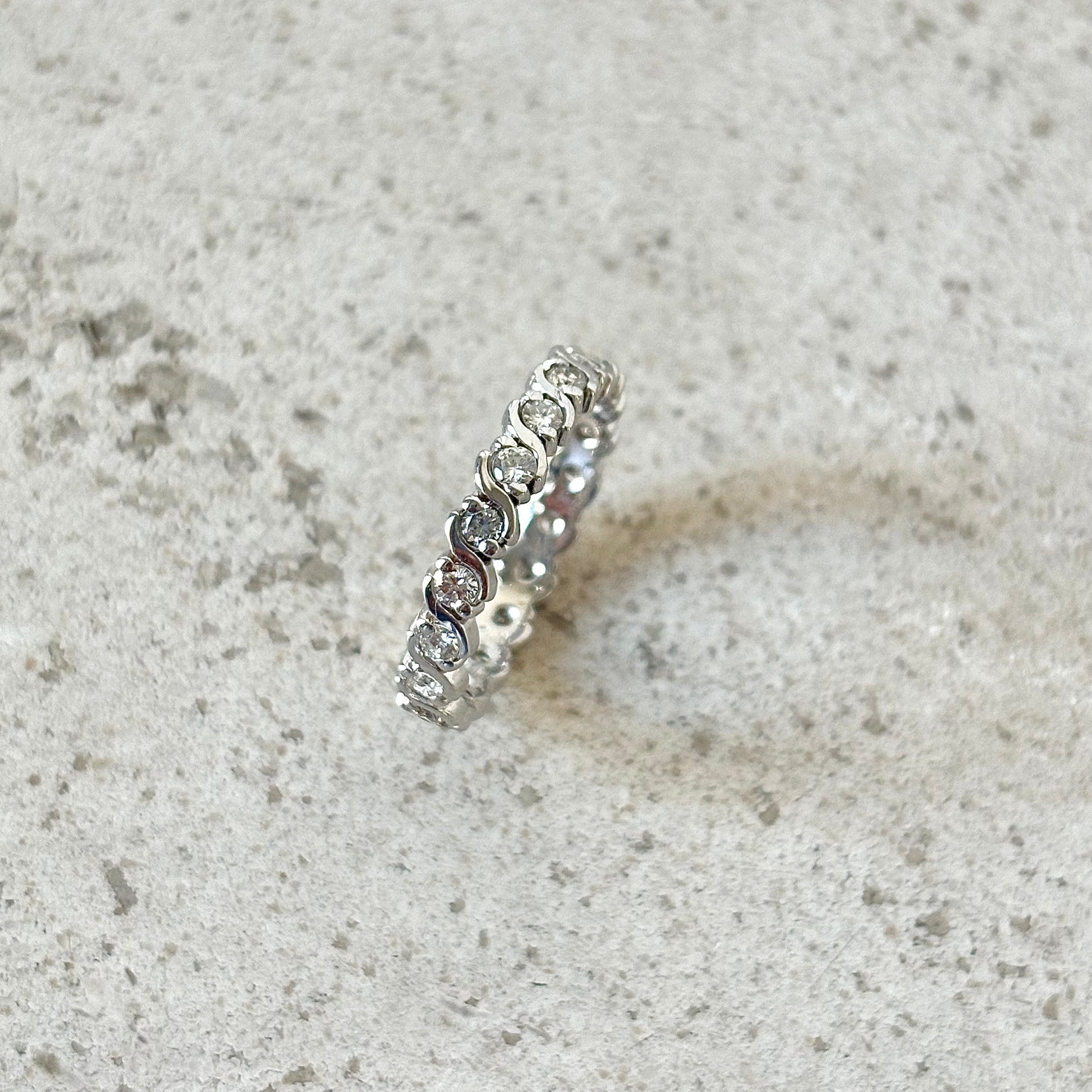 Bague Alliance Tour Complet - Or Blanc 750 & Diamants