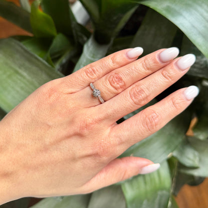 Bague Solitaire Vintage - Or Blanc 750 & Diamants