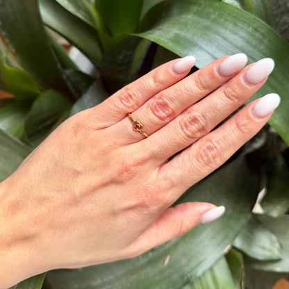 Bague Coeur - Or Jaune 750 & Rubis