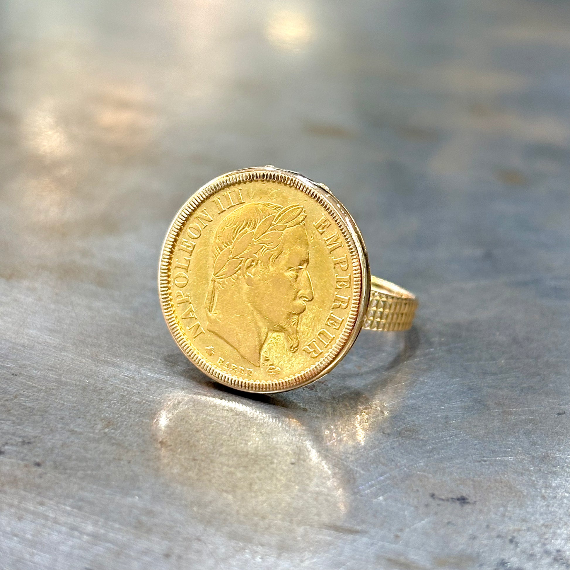 Bague Pièce - Or Jaune 750 & Pièce 10 Francs Napoléon