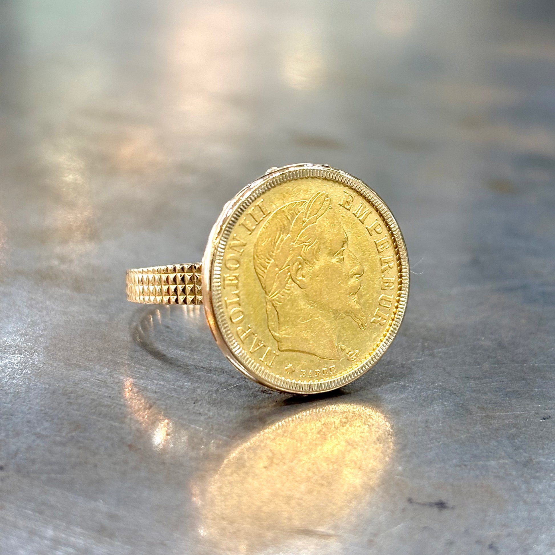 Bague Pièce - Or Jaune 750 & Pièce 10 Francs Napoléon