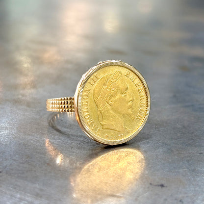 Bague Pièce - Or Jaune 750 & Pièce 10 Francs Napoléon