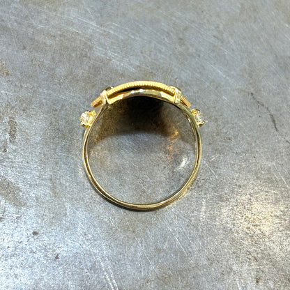 Bague Pièce - Or Jaune 750 & Pièce 10 Francs Napoléon & Diamants