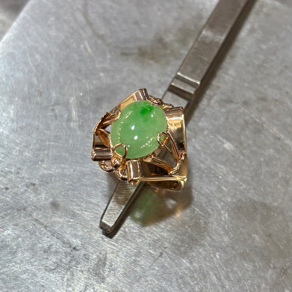 Bague Vintage - Or Jaune 585 & Jadaïte