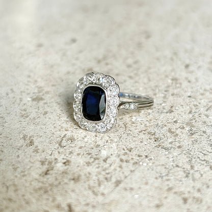 Bague Marguerite - Or Blanc 750 Saphir & Diamants