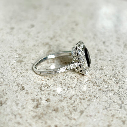 Bague Marguerite - Or Blanc 750 Saphir & Diamants