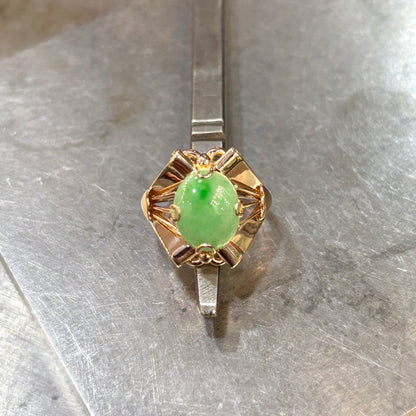 Bague Vintage - Or Jaune 585 & Jadaïte