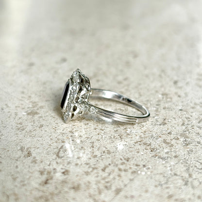 Bague Marguerite - Or Blanc 750 Saphir & Diamants