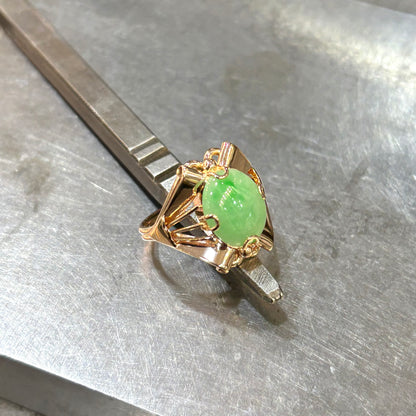 Bague Vintage - Or Jaune 585 & Jadaïte