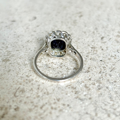 Bague Marguerite - Or Blanc 750 Saphir & Diamants
