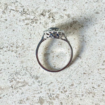 Bague Marguerite - Or Blanc 750 Saphir & Diamants