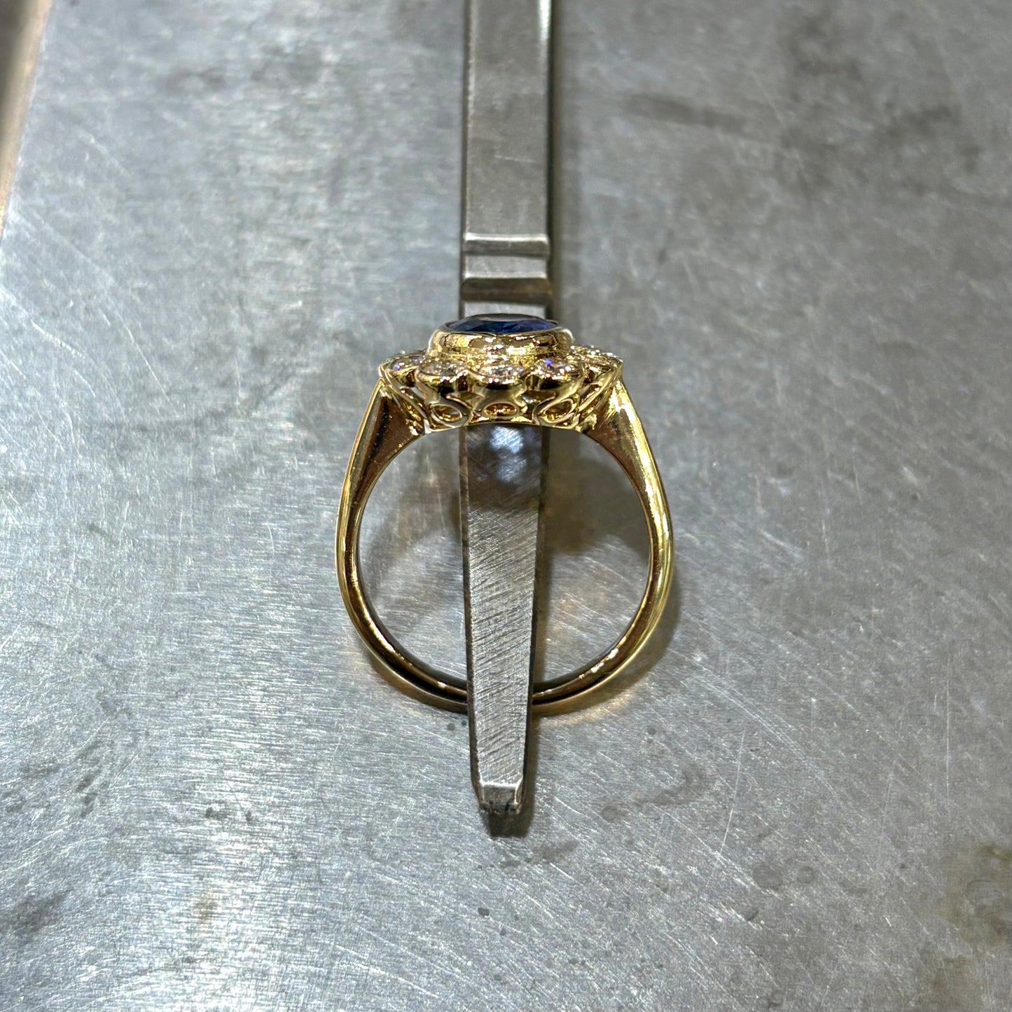 Bague Marguerite - Or Jaune 750 Saphir & Diamants