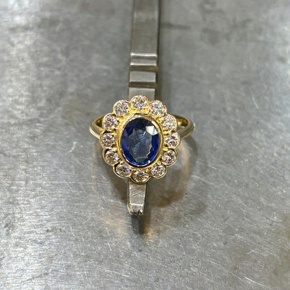 Bague Marguerite - Or Jaune 750 Saphir & Diamants