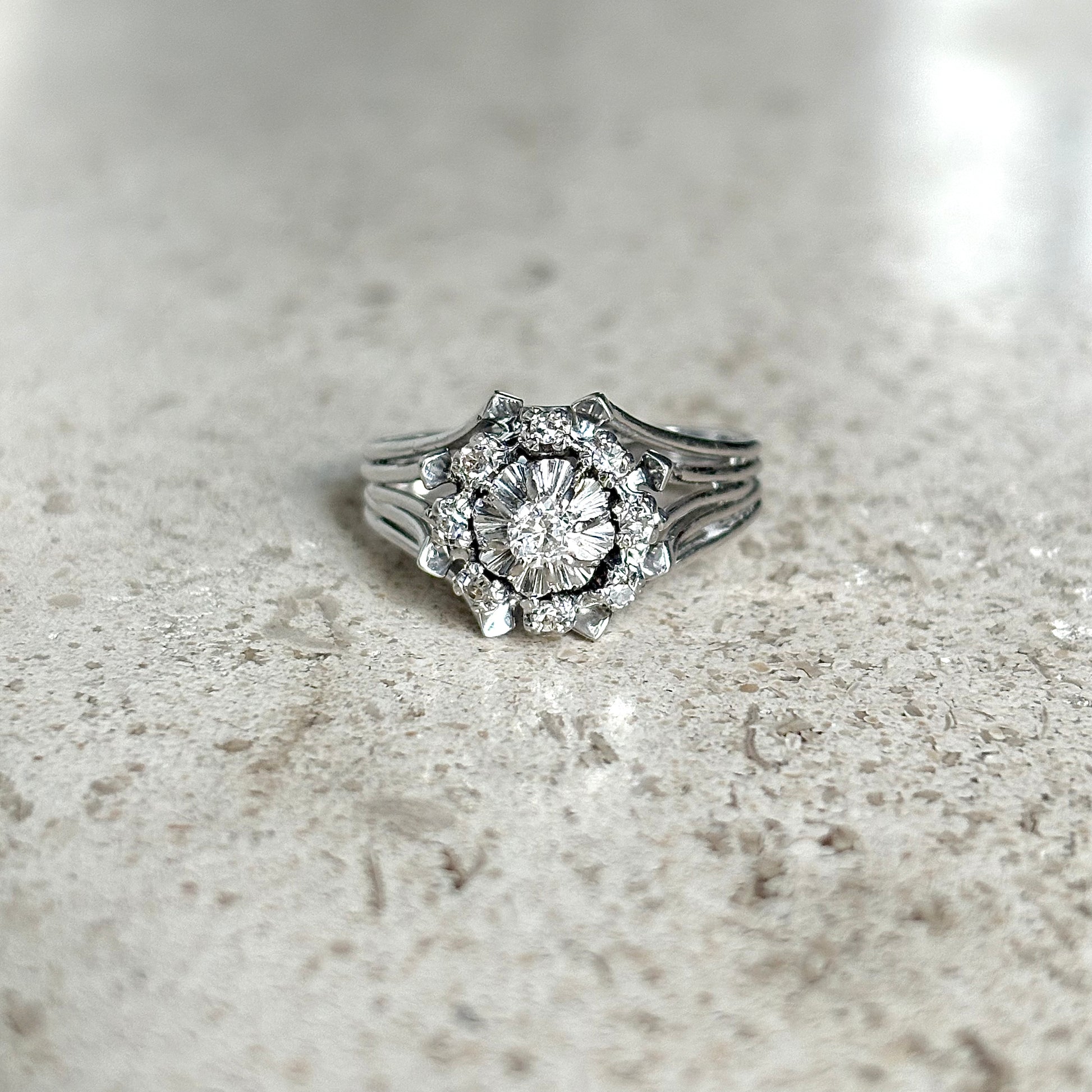 Bague Marguerite Vintage - Or Blanc 750 & Diamants