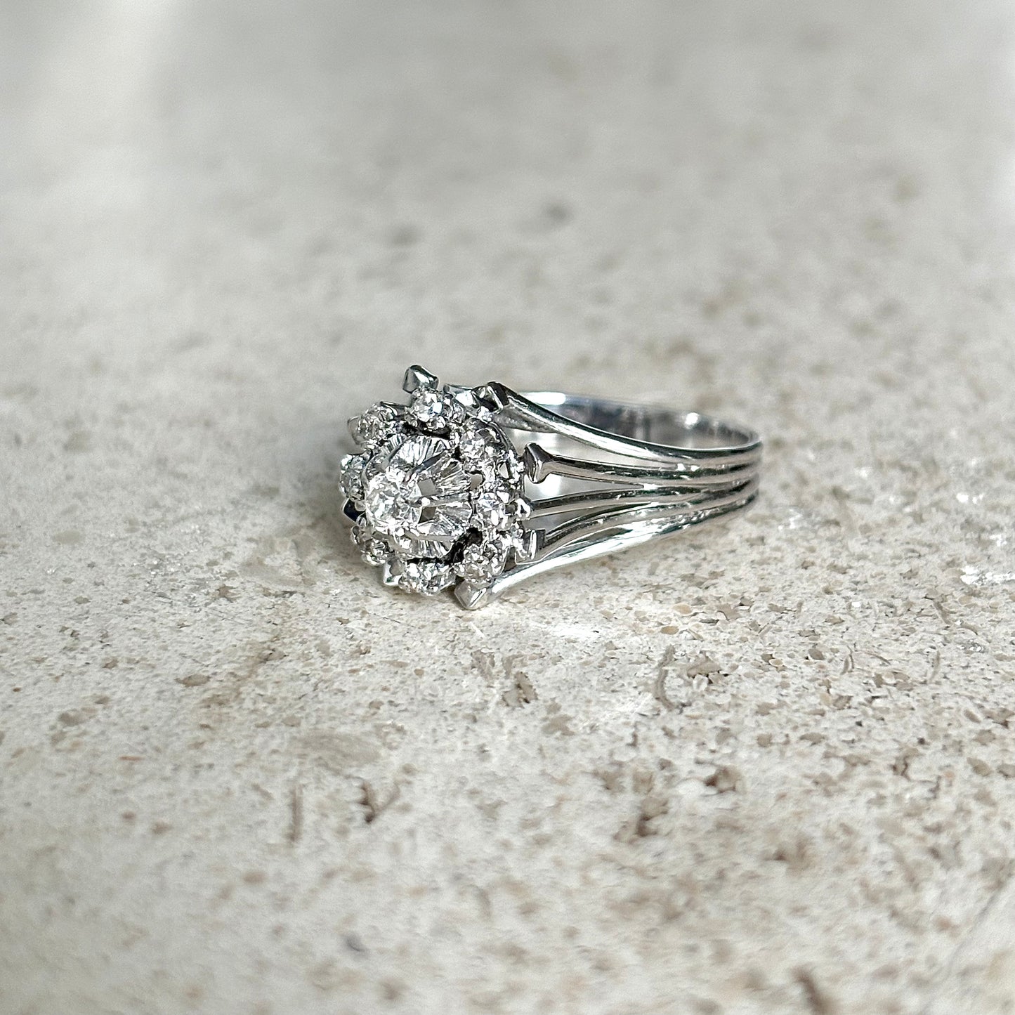 Bague Marguerite Vintage - Or Blanc 750 & Diamants