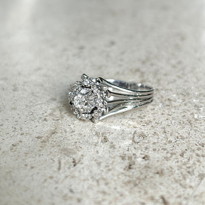Bague Marguerite Vintage - Or Blanc 750 & Diamants