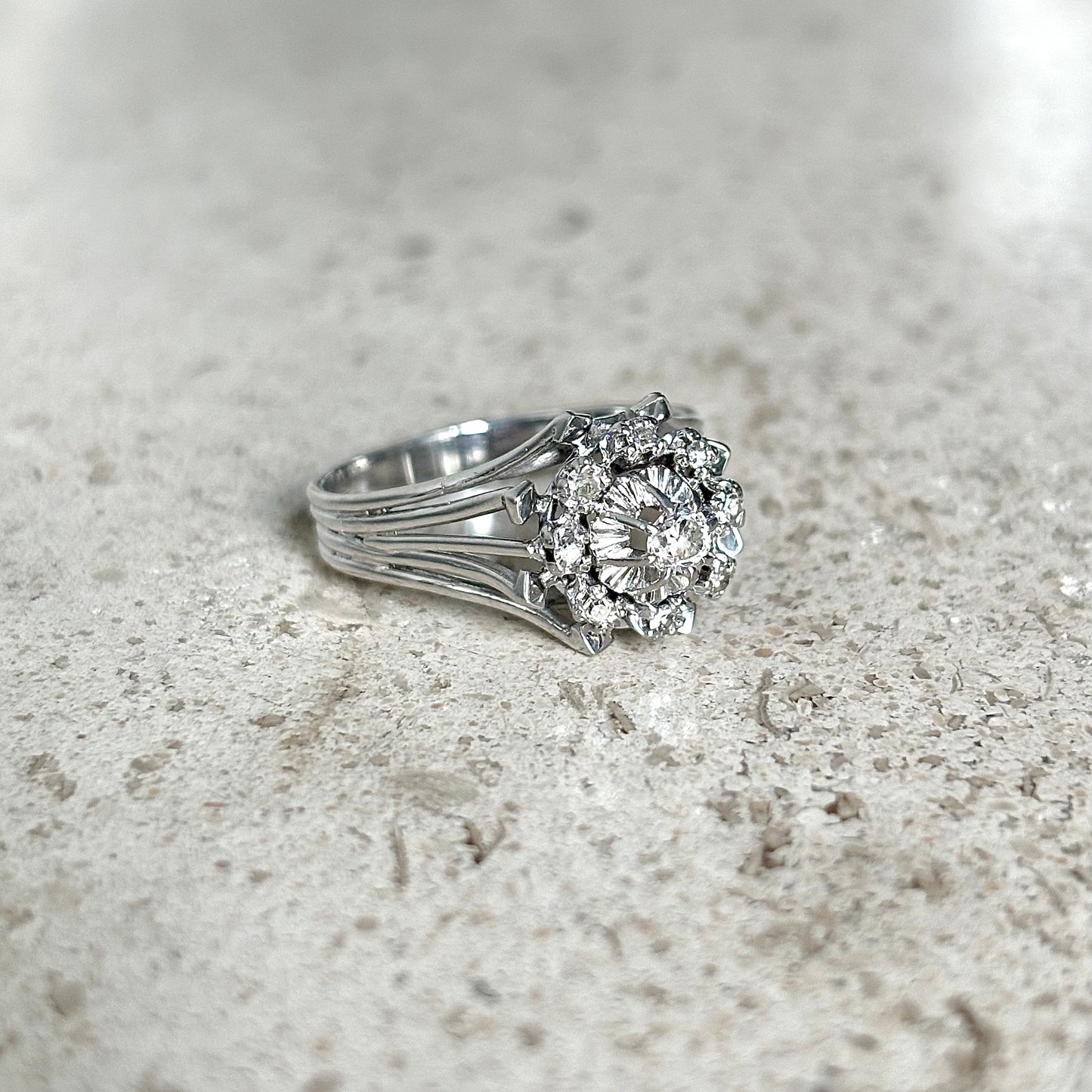 Bague Marguerite Vintage - Or Blanc 750 & Diamants