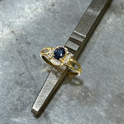 Bague Entourage - Or Jaune 750 & Saphir