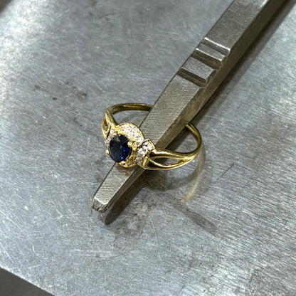 Bague Entourage - Or Jaune 750 & Saphir