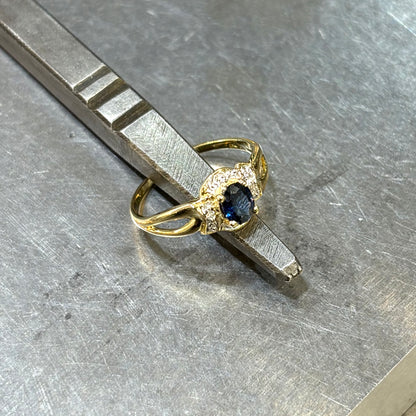 Bague Entourage - Or Jaune 750 & Saphir