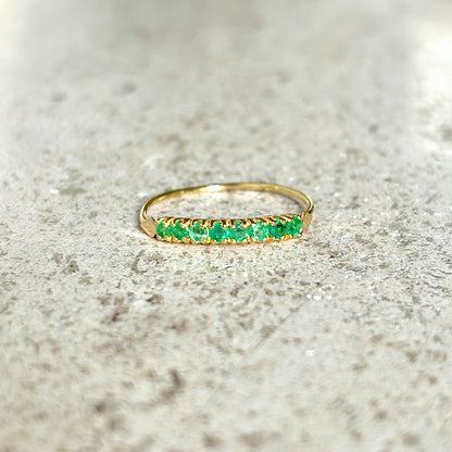 Bague Alliance - Or Jaune 750 & Émeraudes