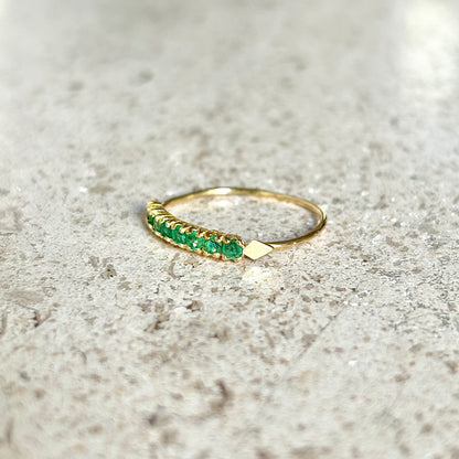 Bague Alliance - Or Jaune 750 & Émeraudes