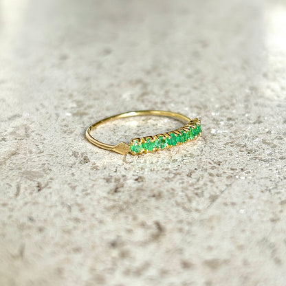 Bague Alliance - Or Jaune 750 & Émeraudes