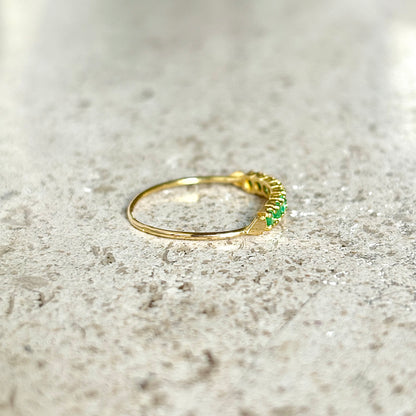 Bague Alliance - Or Jaune 750 & Émeraudes