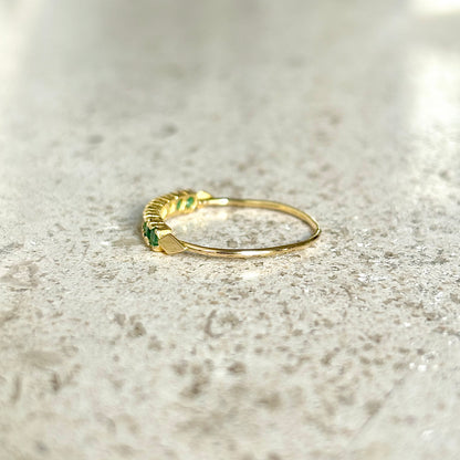 Bague Alliance - Or Jaune 750 & Émeraudes