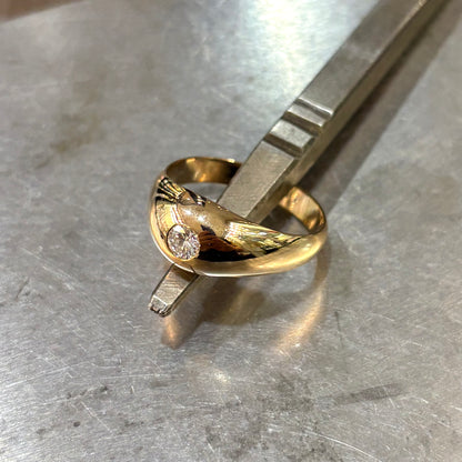 Bague Jonc - Or Jaune 750 & Diamant