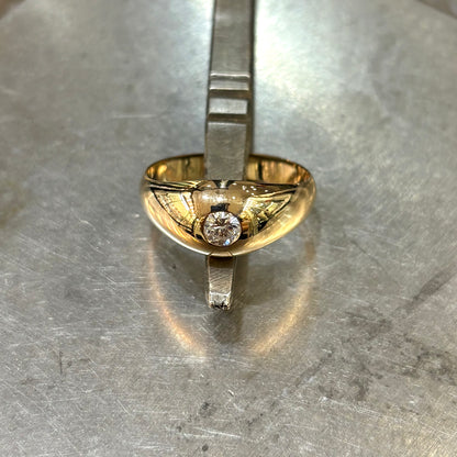 Bague Jonc - Or Jaune 750 & Diamant