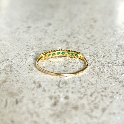 Bague Alliance - Or Jaune 750 & Émeraudes