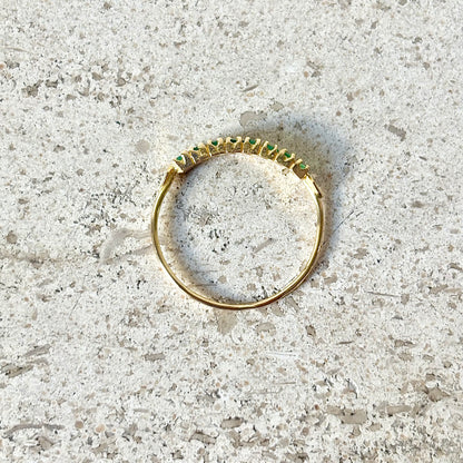 Bague Alliance - Or Jaune 750 & Émeraudes