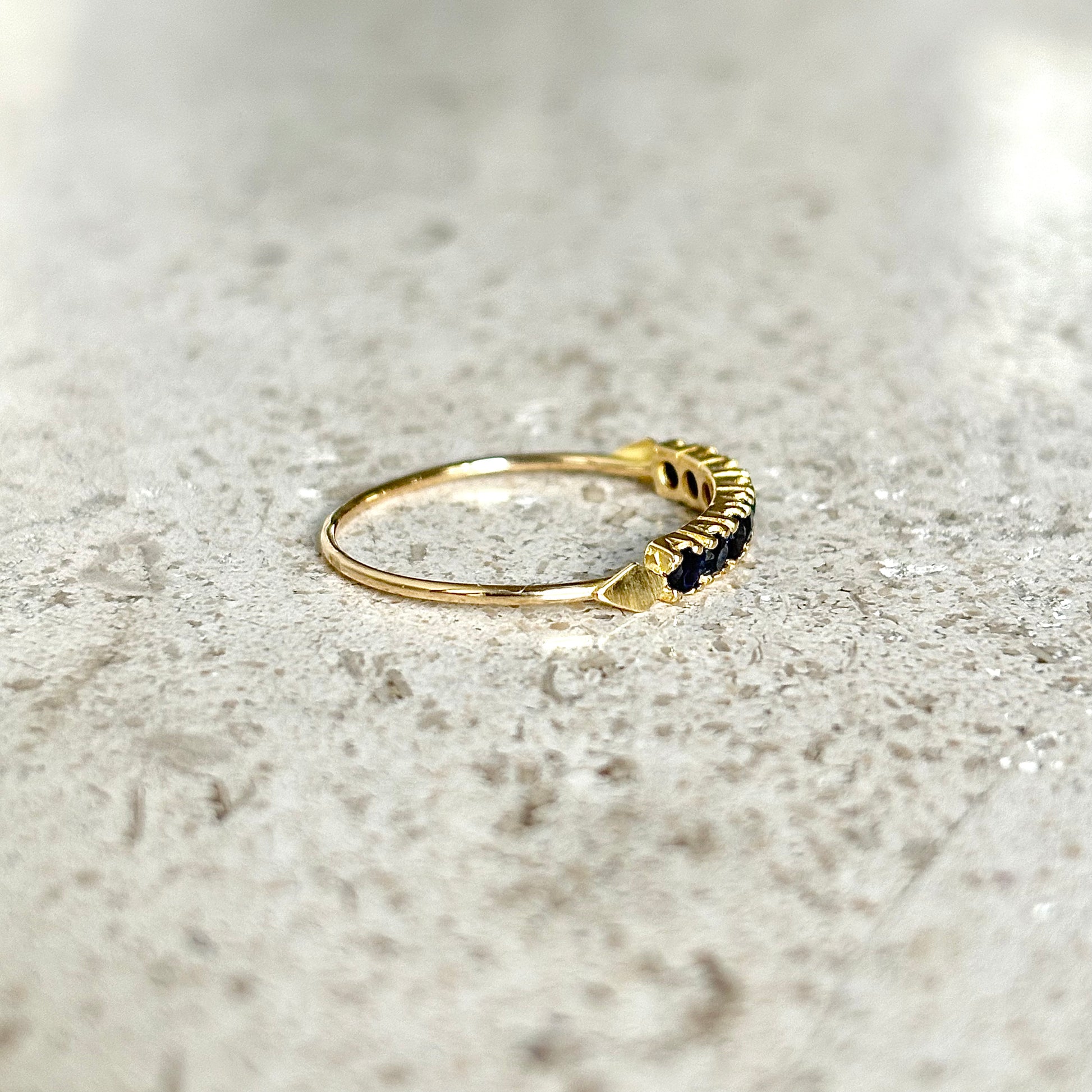 Bague Alliance - Or Jaune 750 & Saphirs