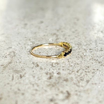 Bague Alliance - Or Jaune 750 & Saphirs