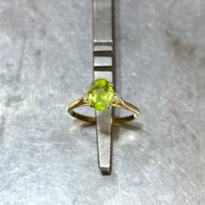 Bague Trilogie - Or Jaune 750 Péridot & Diamants